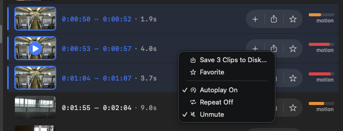 Lagoon Studio exported clips ready for use in a video editor